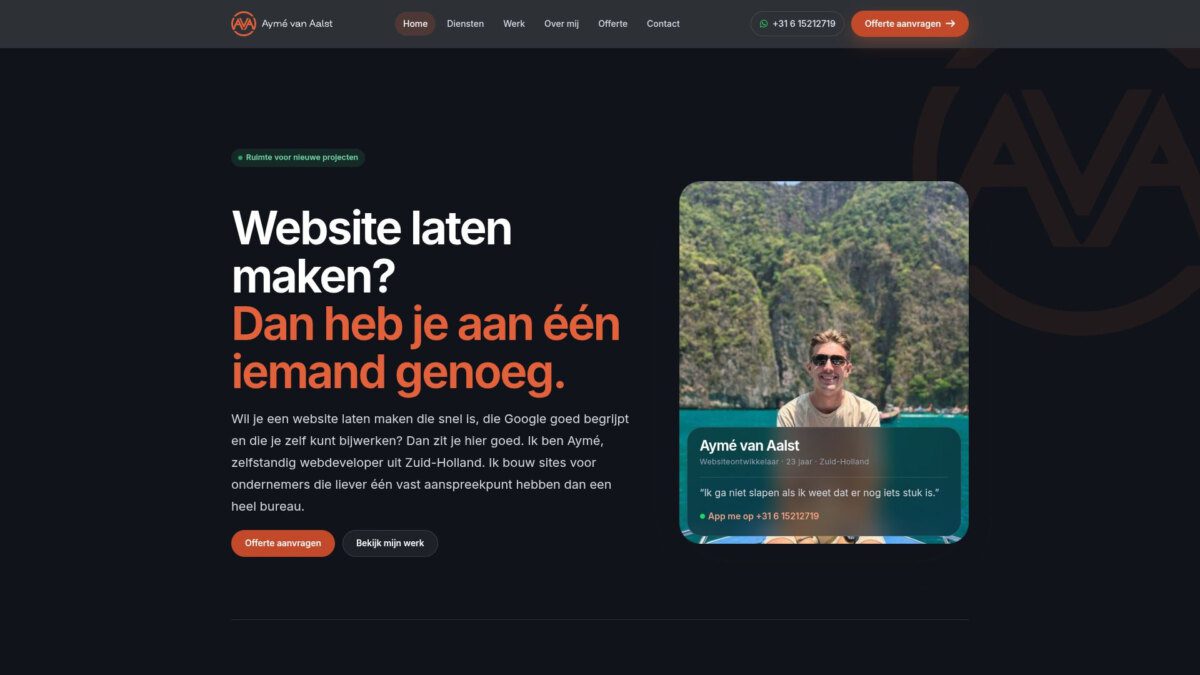 Website voor Aymé van Aalst