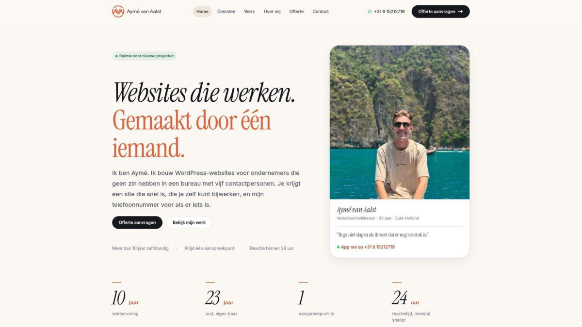 Website voor Aymé van Aalst